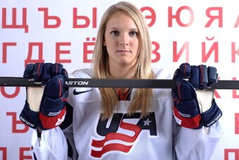 PARK CITY, UT - OCTOBER 02:  Ice Hockey player Amanda Kessel poses for a portrait during the USOC Media Summit ahead of the Sochi 2014 Winter Olympics on October 2, 2013 in Park City, Utah.  (Photo by Harry How/Getty Images)
