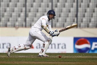 Sangakkara hit a half-century for Sri Lanka.