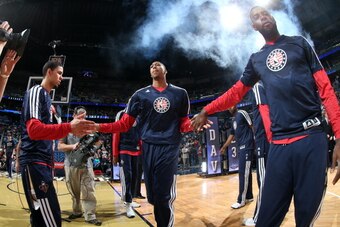 NEW ORLEANS, LA - JANUARY 18: Anthony Davis #23 of the New Orleans Pelicans runs out on the court against the Golden State Warriors during an NBA game on January 18, 2014 at the New Orleans Arena in New Orleans, Louisiana. NOTE TO USER: User expressly ack