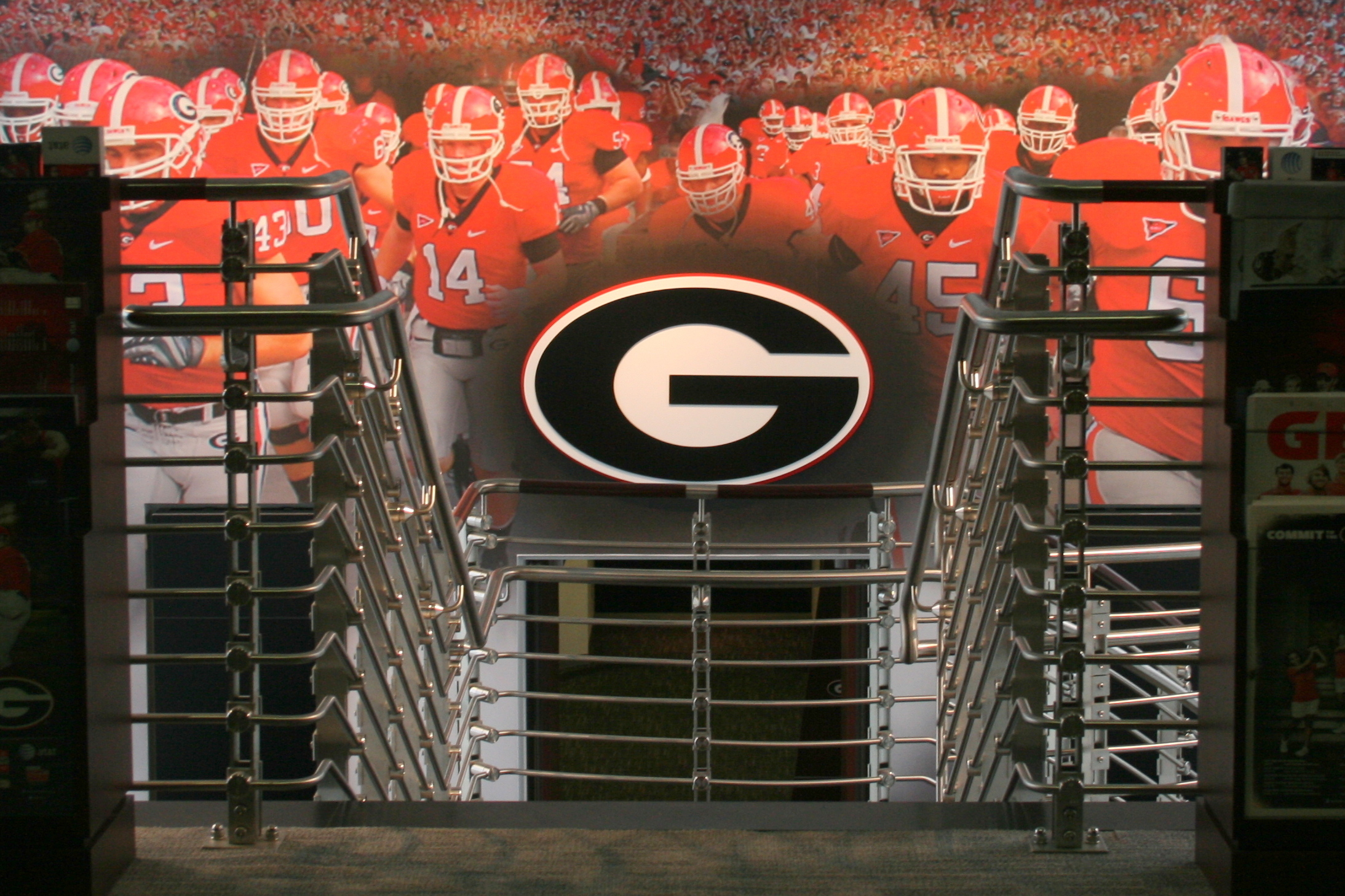 The atrium leading to the Georgia football offices
