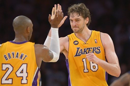 On-court brothers: Kobe Bryant and Pau Gasol