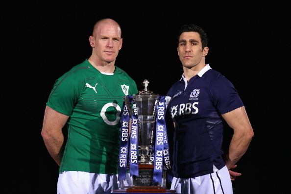 LONDON, ENGLAND - JANUARY 22:  Captains Paul O'Connell of Ireland and Kelly Brown of Scotland pose for a photo during the RBS Six Nations Launch at The Hurlingham Club on January 22, 2014 in London, England.  (Photo by Bryn Lennon/Getty Images)