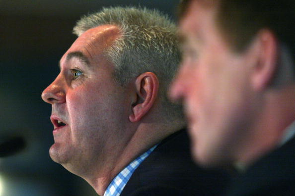 4 Mar 2002:  Paul Stretford CEO of PLC listens to media questions at a press conference to launch the Proactive Sports Group PLC, held at the Endeavour Room, Colonial Stadium, Melbourne, Australia. DIGITAL IMAGE. Mandatory Credit: Mark Dadswell/Getty Imag