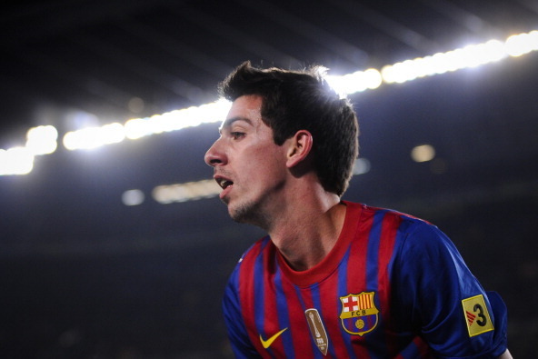 BARCELONA, SPAIN - APRIL 10:  Isaac Cuenca of FC Barcelona looks on during the La Liga match between FC Barcelona and Getafe CF at Camp Nou on April 10, 2012 in Barcelona, Spain. FC Barcelona won 4-0.  (Photo by David Ramos/Getty Images)