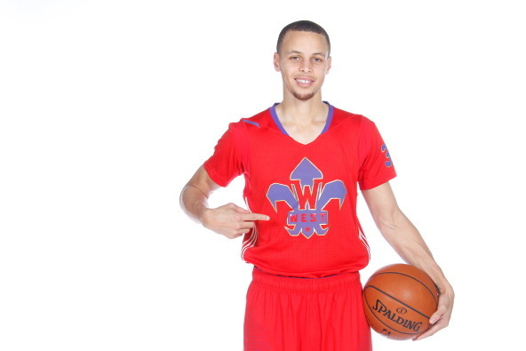 OAKLAND, CA - JANUARY 27: Stephen Curry #30 of the Golden State Warriors poses for a portrait in the 2014 All-Star Uniform being named a starter on January 27, 2014 at the Warriors Practice Facility in Oakland, California. NOTE TO USER: User expressly ack