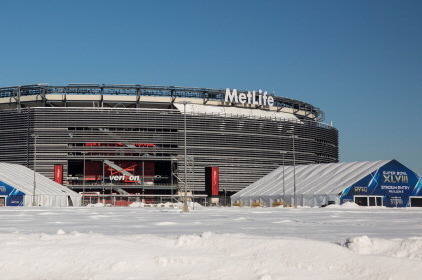 EAST RUTHERFORD, NJ - JANUARY 22:  MetLife Stadium, which will host Superbowl XLVIII next month, is seen on January 22, 2014 in East Rutherford, New Jersey. In what is being called the first ever 'cold weather superbowl,' the Denver Broncos and Seattle Se