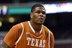 Dec 7, 2013; Philadelphia, PA, USA; Texas Longhorns guard Cameron Ridley (55) during the second half against the Temple Owls at the Wells Fargo Center. Texas defeated Temple 81-80 in overtime. Mandatory Credit: Howard Smith-USA TODAY Sports