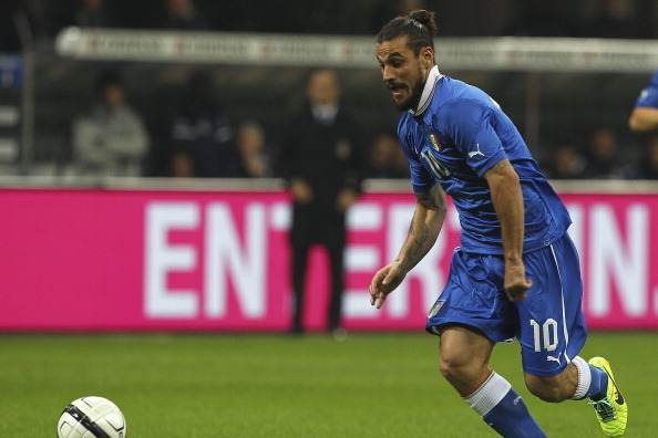 MILAN, ITALY - NOVEMBER 15:  Daniel Pablo Osvaldo of Italy in action during the international friendly match between Italy and Germany at Giuseppe Meazza Stadium on November 15, 2013 in Milan, Italy.  (Photo by Marco Luzzani/Getty Images)