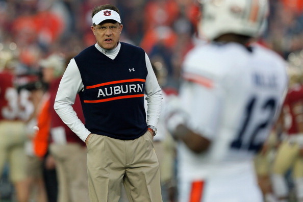 PASADENA, CA - JANUARY 06:  Auburn Tigers head coach Gus Malzahn stands on the field prior to the 2014 Vizio BCS National Championship Game against the Florida State Seminoles at the Rose Bowl on January 6, 2014 in Pasadena, California.  (Photo by Kevin C