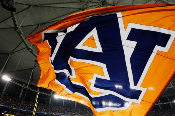 ATLANTA, GA - DECEMBER 07: An Auburn Tigers flag is seen after the Auburn Tigers defeated the Missouri Tigers 59-42 to win the SEC Championship Game at Georgia Dome on December 7, 2013 in Atlanta, Georgia.  (Photo by Kevin C. Cox/Getty Images)