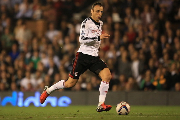 LONDON, ENGLAND - SEPTEMBER 24:  Dimitar Berbatov of Fulham in action during the Captial One Cup Third Round match between Fulham and Everton at Craven Cottage on September 24, 2013 in London, England.  (Photo by Richard Heathcote/Getty Images)