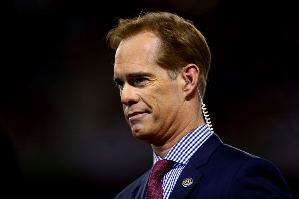 BOSTON, MA - OCTOBER 23:  Fox broadcaster Joe Buck is seen before Game One of the 2013 World Series between the Boston Red Sox and the St. Louis Cardinals at Fenway Park on October 23, 2013 in Boston, Massachusetts.  (Photo by Elsa/Getty Images)