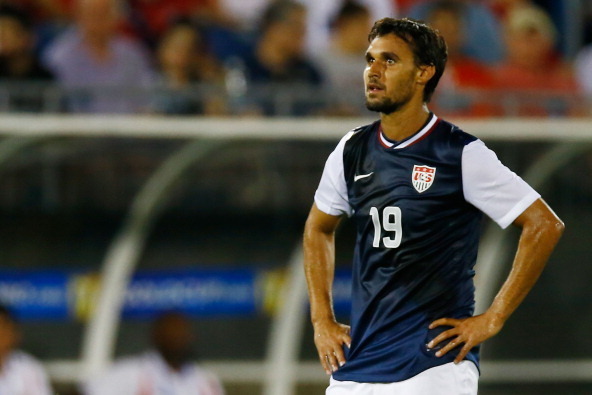 HARTFORD, CT - JULY 16: Chris Wondolowski #19 of the United States looks on before being pulled from the game late in the second half against Costa Rica during the CONCACAF Gold Cup match at Rentschler Field on July 16, 2013 in East Hartford, Connecticut.