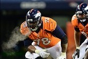 Jan 12, 2013; Denver, CO, USA; Denver Broncos tackle Ryan Clady (78) against the Baltimore Ravens during the AFC divisional round playoff game at Sports Authority Field.  Mandatory Credit: Mark J. Rebilas-USA TODAY Sports