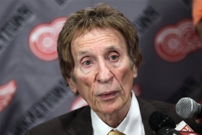 Mike Ilitch, pictured here at Nicklas Lidstrom's retirement press conference.