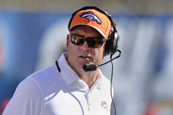 SAN DIEGO, CA - NOVEMBER 10:  Jack Del Rio interim head coach of the Denver Broncos on the sidelines during the football game against the San Diego Chargers at Qualcomm Stadium November 10, 2013 in San Diego, California.  (Photo by Kevork Djansezian/Getty