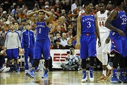 Feb 1, 2014; Austin, TX, USA; Kansas Jayhawks guard Wayne Selden, Jr (1) reacts against the Texas Longhorns during the second half at the Frank Erwin Special Events Center. Texas beat Kansas 81-69. Mandatory Credit: Brendan Maloney-USA TODAY Sports