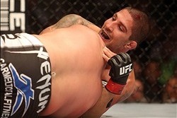 Sep 21, 2013; Toronto, Ontario, CAN; Matt Mitrione (top) celebrates as he defeats Brendan Schaub by submission during their Heavyweight bout at UFC 165 at the Air Canada Centre. Mandatory Credit: Tom Szczerbowski-USA TODAY Sports