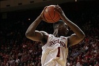 Dec 7, 2013; Bloomington, IN, USA;  Indiana Hoosiers forward Noah Vonleh (1) grabs a rebound during the second half against the North Florida Ospreys at Assembly Hall. Indiana won 89-68. Mandatory Credit: Pat Lovell-USA TODAY Sports