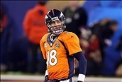 Feb 2, 2014; East Rutherford, NJ, USA; Denver Broncos quarterback Peyton Manning (18) reacts after a failed fourth down attempt against the Seattle Seahawks in the fourth quarter in Super Bowl XLVIII at MetLife Stadium.  Mandatory Credit: Joe Camporeale-U