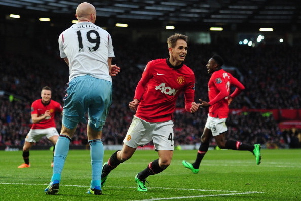MANCHESTER, ENGLAND - DECEMBER 21:  Adnan Januzaj of Manchester United celebrates scoring his team's second goal during the Barclays Premier League match between Manchester United and West Ham United at Old Trafford on December 21, 2013 in Manchester, Eng
