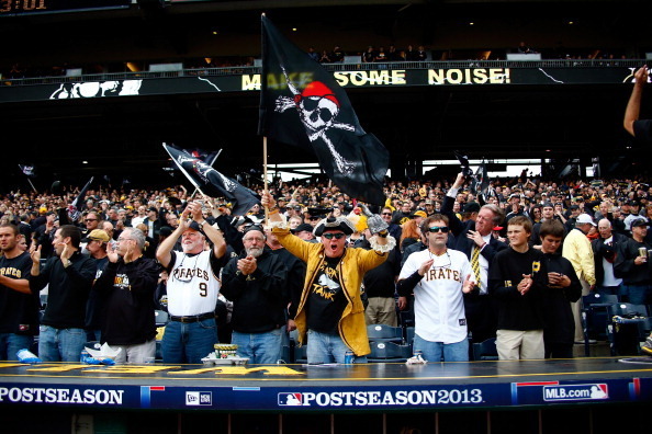 PITTSBURGH, PA - OCTOBER 07:  Pittsburgh Pirates fans cheer during Game Four of the National League Division Series against the St. Louis Cardinals at PNC Park on October 7, 2013 in Pittsburgh, Pennsylvania.  (Photo by Justin K. Aller/Getty Images)