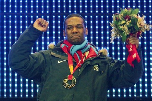 Davis with his gold medal in Torino.