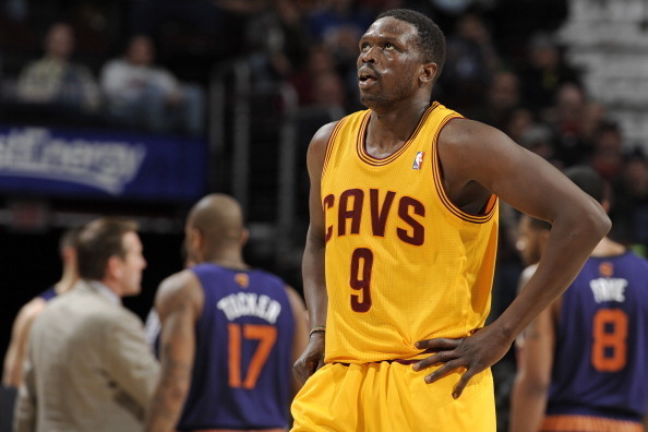 CLEVELAND, OH - JANUARY 26:  Luol Deng #9 of the Cleveland Cavaliers looks on during the game against the Phoenix Suns at The Quicken Loans Arena on January 26, 2014 in Cleveland, Ohio. NOTE TO USER: User expressly acknowledges and agrees that, by downloa