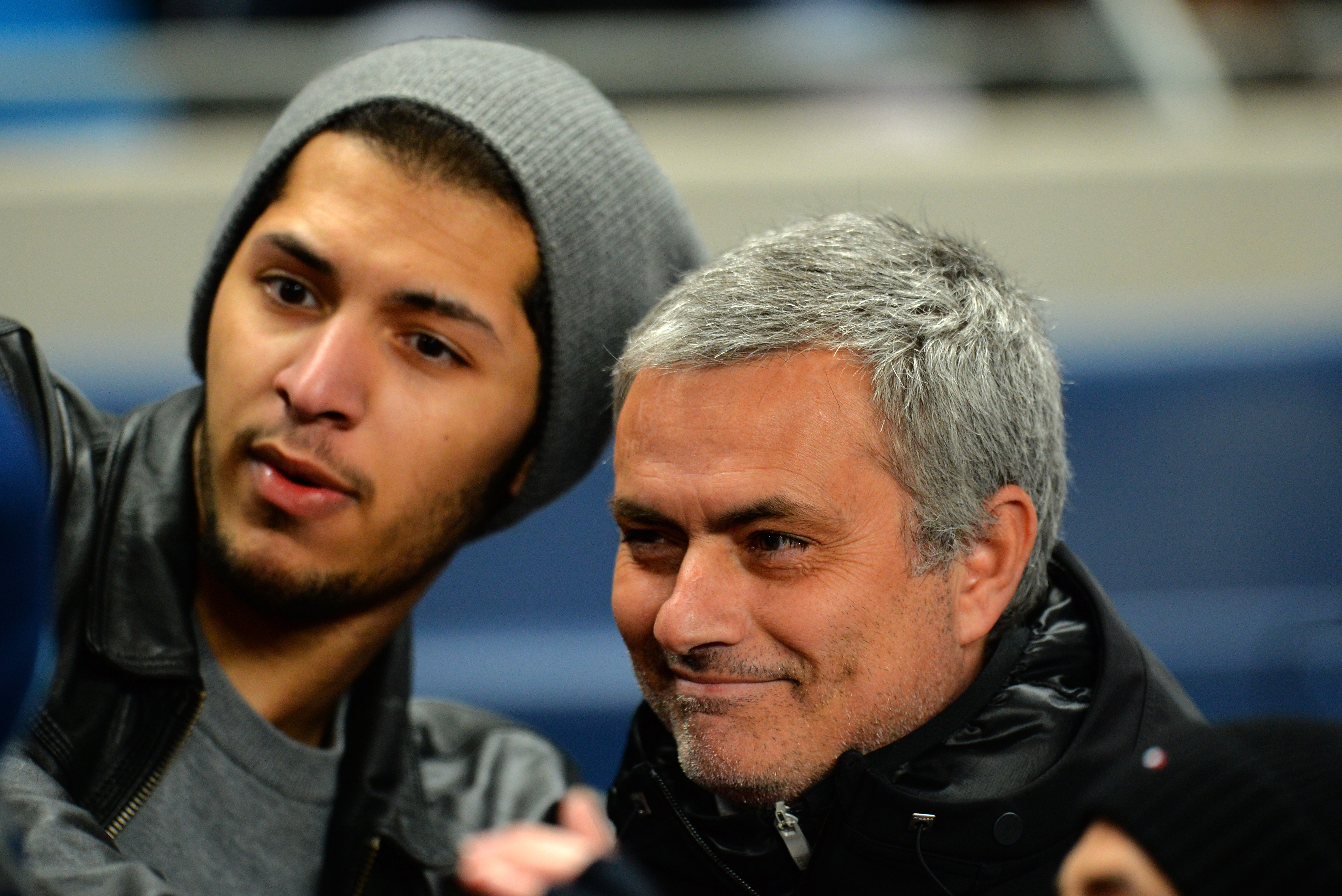 MANCHESTER, ENGLAND - FEBRUARY 03:  Jose Mourinho manager of Chelsea smlies a he poses for a photograph with fans during the Barclays Premier League match between Manchester City and Chelsea at Etihad Stadium on February 3, 2014 in Manchester, England.  (