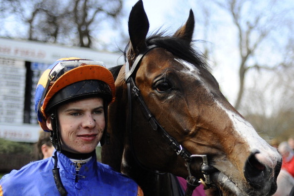DUBLIN, IRELAND - APRIL 14:  Joseph O'Brien returns after riding Battle Of Marengo to win The P.W. McGrath Memorial Ballysax Stakes at Leopardstown racecourse on April 14, 2013 in Dublin, Ireland. (Photo by Alan Crowhurst/Getty Images)