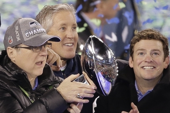 Seattle owner Paul Allen, head coach Pete Carroll and GM John Schneider.