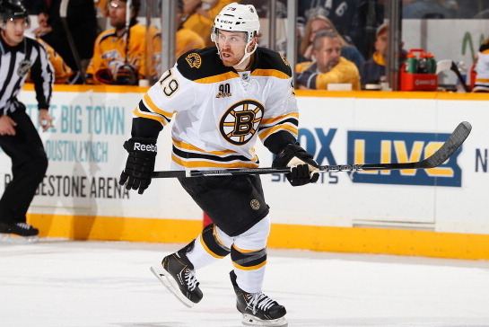 NASHVILLE, TN - DECEMBER 23: David Warsofsky #79 of the Boston Bruins skates against the Nashville Predators at Bridgestone Arena on December 23, 2013 in Nashville, Tennessee. (Photo by John Russell/NHLI via Getty Images)