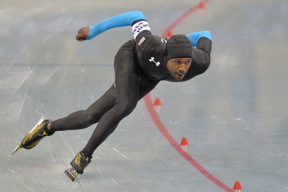 NAGANO, JAPAN - JANUARY 19:  Shani Davis USA competes in men 1000m during Essent ISU World Sprint Speed Skating Championships 2014 at M Wave on January 19, 2014 in Nagano, Japan.  (Photo by Atsushi Tomura/Getty Images)