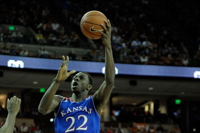 AUSTIN, TX - FEBRUARY 01:  Andrew Wiggins #22 of the Kansas Jayhawks takes a shot against the Texas Longhorns during a game at The Frank Erwin Center on February 1, 2014 in Austin, Texas.  Texas won the game 81-69.  (Photo by Stacy Revere/Getty Images)