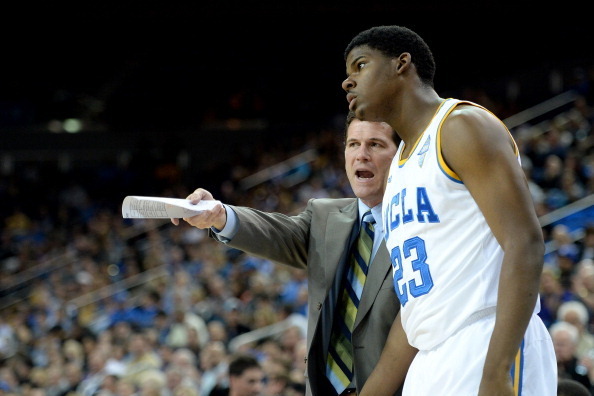 LOS ANGELES, CA - JANUARY 23:  Head coach Steve Alford of the UCLA Bruins reacts to the foul of Tony Parker #23 during the game against the Stanford Cardinal at Pauley Pavilion on January 23, 2014 in Los Angeles, California.  (Photo by Harry How/Getty Ima