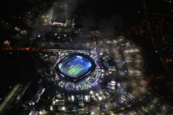EAST RUTHERFORD, NJ - FEBRUARY 02:  Smoke from fireworks wafts over MetLife Stadium at the end of the halftime show of Super Bowl XLVIII between the Seattle Seahawks and the Denver Broncos on February 2, 2014 in East Rutherford, New Jersey. More than 80,0