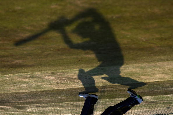 JOHANNESBURG, SOUTH AFRICA - SEPTEMBER 23:  The Shadow of a batsman during the England nets session at the University of Witswatersrand on September 23, 2009 in Johannesburg, South Africa.  (Photo by Tom Shaw/Getty Images)