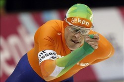 Nov 17, 2013; Kearns, UT, USA; Sven Kramer of the Netherlands races during the men's 5,000 meter during the Essent ISU speedskating World Cup at Utah Olympic Oval. Mandatory Credit: Jim Urquhart-USA TODAY Sports