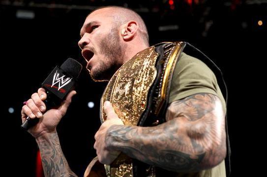 Randy Orton, hurrying through his speech on Monday's Raw.