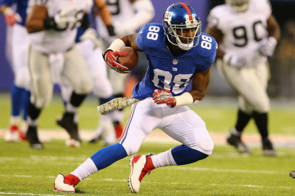 EAST RUTHERFORD, NJ - NOVEMBER 10:  Hakeem Nicks #88 of the New York Giants in action against the Oakland Raiders during their game at MetLife Stadium on November 10, 2013 in East Rutherford, New Jersey.  (Photo by Al Bello/Getty Images)