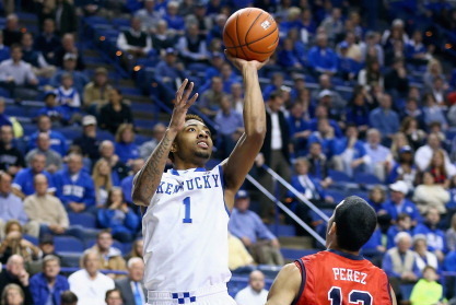 LEXINGTON, KY - FEBRUARY 04:  James Young #1 of the Kentucky Wildcats shoots the ball during the game against the Ole Miss Rebels at Rupp Arena on February 4, 2014 in Lexington, Kentucky.  (Photo by Andy Lyons/Getty Images)