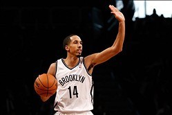 Nov 18, 2013; Brooklyn, NY, USA;  Brooklyn Nets point guard Shaun Livingston (14) during the third quarter against the Portland Trail Blazers at Barclays Center. Portland won 108-98. Mandatory Credit: Anthony Gruppuso-USA TODAY Sports