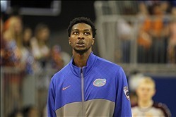 Feb 1, 2014; Gainesville, FL, USA; Florida Gators forward Chris Walker (23) before the game against the Texas A&M Aggies at Stephen C. O'Connell Center. Mandatory Credit: Kim Klement-USA TODAY Sports