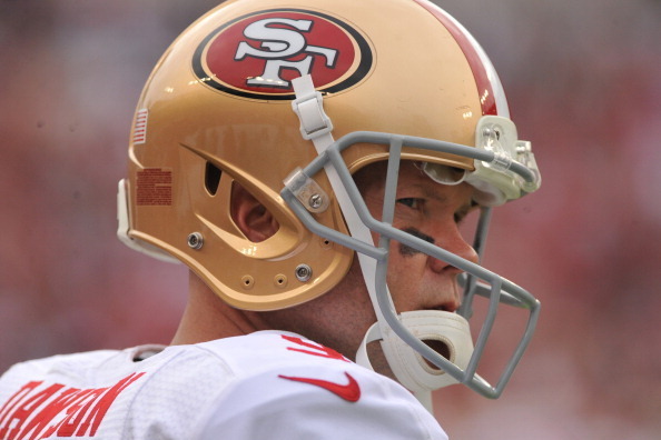 TAMPA, FL -  DECEMBER 15:  Kicker Phil Dawson #9 of the San Francisco 49ers watches play against the Tampa Bay Buccaneers December 15, 2013 at Raymond James Stadium in Tampa, Florida.  The 49ers won 33 - 14. (Photo by Al Messerschmidt/Getty Images)
