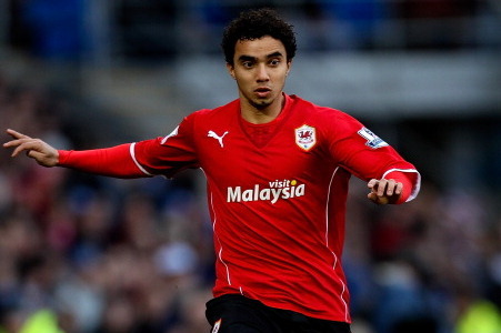 CARDIFF, WALES - FEBRUARY 01:  Fabio da Silva of Cardiff in action during the Barclays Premier League match between Cardiff City and Norwich City at Cardiff City Stadium on February 1, 2014 in Cardiff, Wales.  (Photo by Ben Hoskins/Getty Images)
