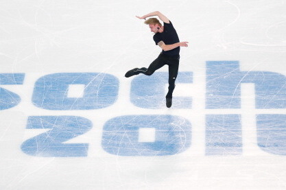 SOCHI, RUSSIA - FEBRUARY 05:  Figure skater Evgeny Plyushchenko of Russia practices ahead of the Sochi 2014 Winter Olympics at the Iceberg Skating Palace on February 5, 2014 in Sochi, Russia.  (Photo by Matthew Stockman/Getty Images)