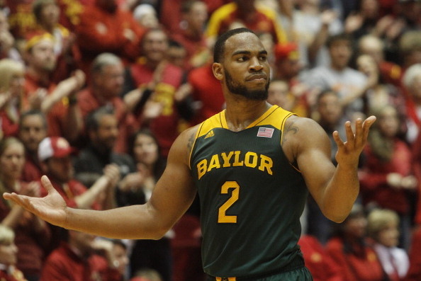 AMES, IA - JANUARY 7:  Rico Gathers #2 of the Baylor Bears reacts to a fould call during the second half against the Iowa State Cyclones on January 7, 2014 at Hilton Coliseum in Ames, Iowa. (Photo by Matthew Holst/Getty Images)