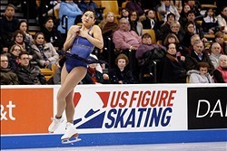 Jan 9, 2014; Boston, MA, USA; Mirai Nagasu performs during the ladies short program in the U.S. Figure Skating Championships at TD Garden. Mandatory Credit: Winslow Townson-USA TODAY Sports