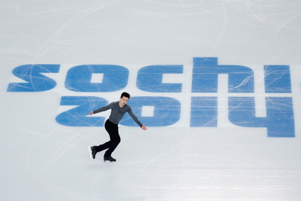 SOCHI, RUSSIA - FEBRUARY 01:  Figure skater Patrick Chan of Canada in action during a training session prior to the Sochi 2014 Winter Olympics at Iceberg Skating Palace on February 1, 2014 in Sochi, Russia.  (Photo by Matthew Stockman/Getty Images)
