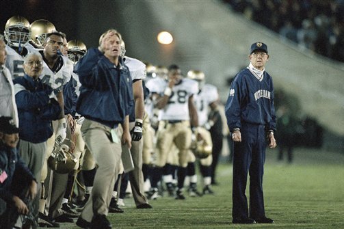 Lou Holtz recruited Chicago effectively for Notre Dame.